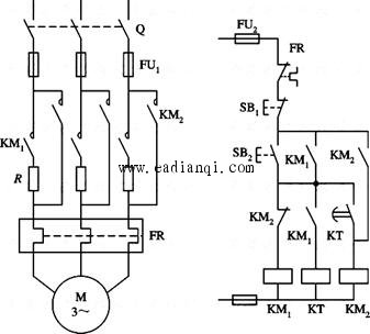 使电动机定子绕组电压降低,启动后再将电阻短路,电动机仍然在正常电压